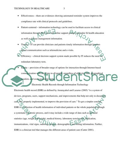 The Impact of Technology in the Delivery of Healthcare