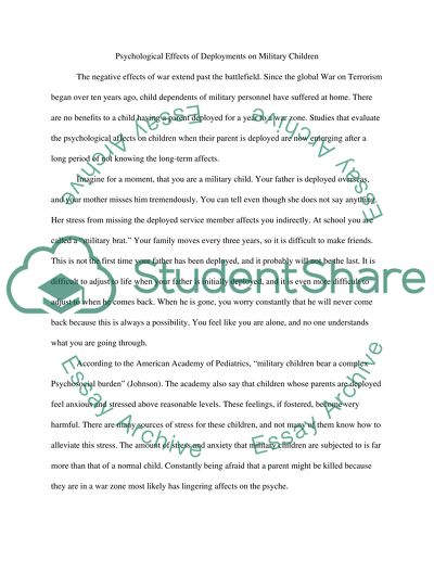 Psychology and Problems of Military Children