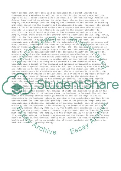 The Main Concern of the Organization and Ethical Standards