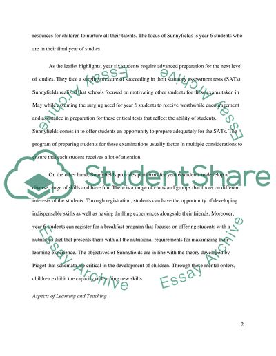 Programs and Objectives of Sunnyfields