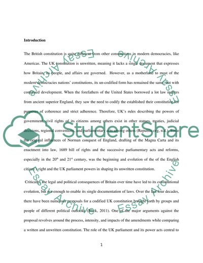 The British Constitution And Modern Democracies