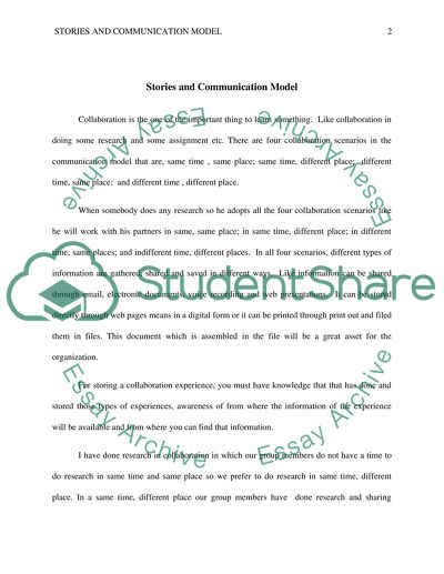 Discussion Stories and the Communication Model