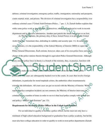 How to become a police in the United Arab Emirates