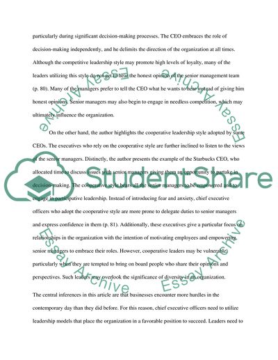 Leadership beyond Control