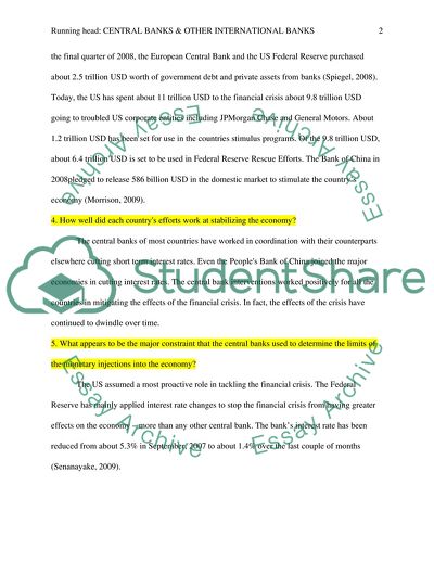 Central Banks & other International banks