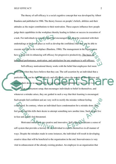 The Theory of Self-Efficacy as the Perfect Strategy