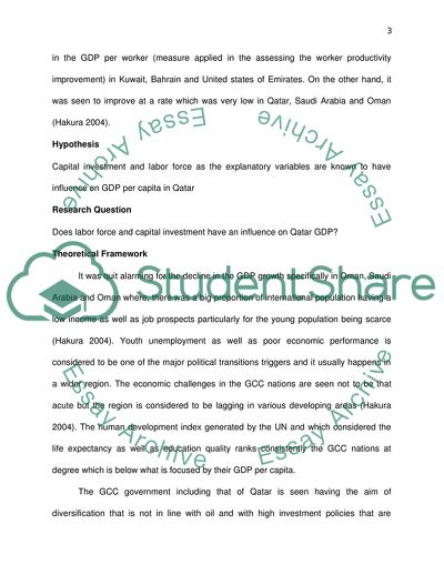 Does Labor Force and Capital Investment Have an Influence on Qatar GDP