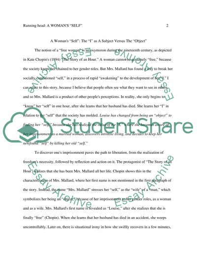 A Womans Self: The I as A Subject Versus The Object