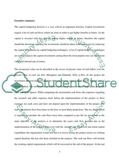 Analysis of the project if continued with only new product with optimistic sales figures