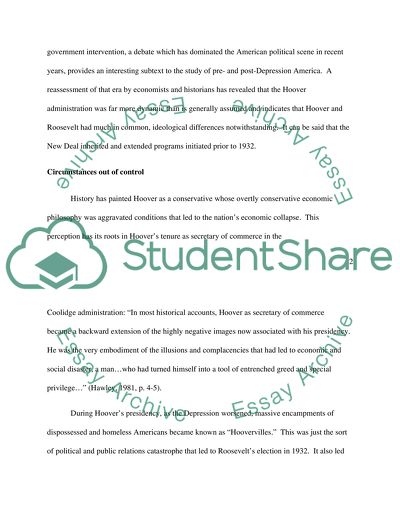 Misperception is Reality: Understanding the Hoover/Roosevelt Policy Continuum