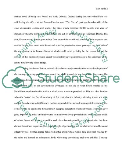 Analysis of The Circus by George Seurat