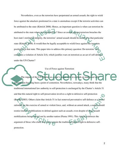 The Use of Force and Wars on Terrorism