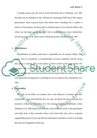 Reasons Why the Memory of a Healthy Person May Fail