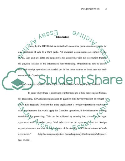 Data Protection Act and Conducting International Trade