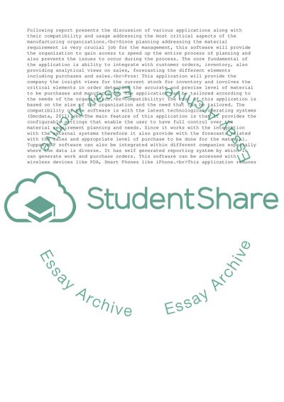 Software Recommendations Report