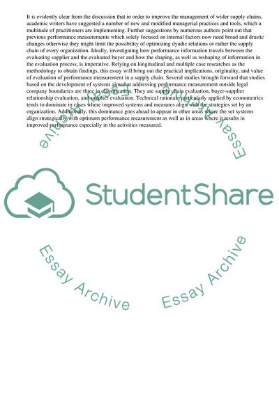 Supplier Evaluation Processes