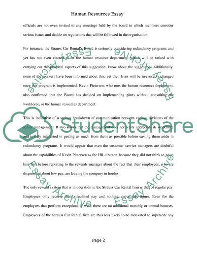 The Strauss Car Rental Company. Reward management strategy