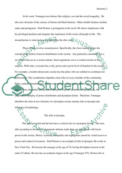 Poverty Essay Thesis Close Reading Of Player Piano By Kurt Vonnegut Proposal Argument Essay also High School Admission Essay Samples Close Reading Of Player Piano By Kurt Vonnegut Essay Cheap Articles