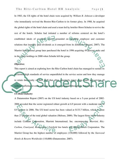 Human Resources in the Ritz-Carlton Hotel