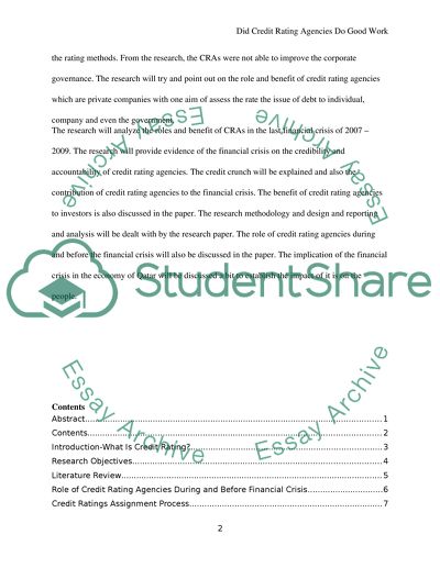 Credit Rating Agencies
