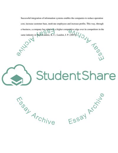 IT Systems for E-Enterprise