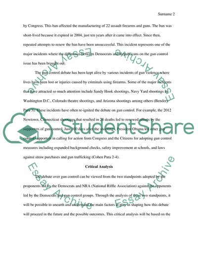 Gun Control Issues between Republicans and Democrats