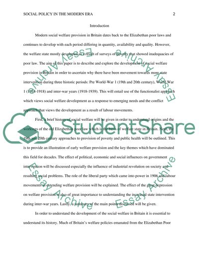 Modern Social Policy