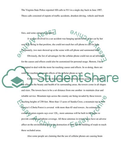 Cause and effect of having a cell phone