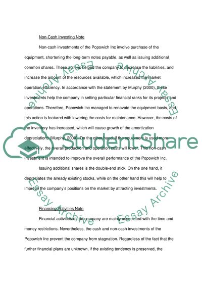 Reporting and Analyzing Cash Flows