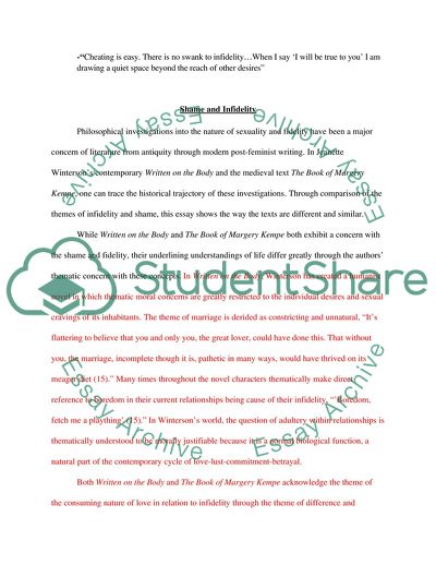 Shame and Infidelity