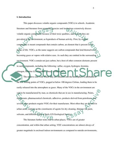 Volatile Organic Compounds in School