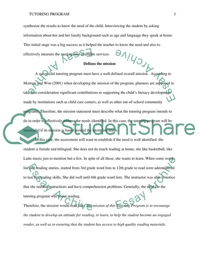 Evaluating the success of the tutoring program