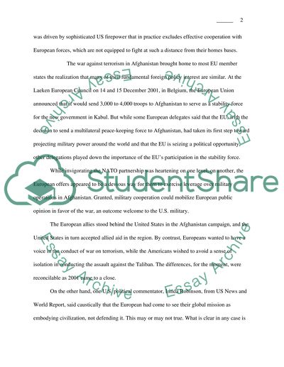 American vs. European Efforts in the Afghanistan War