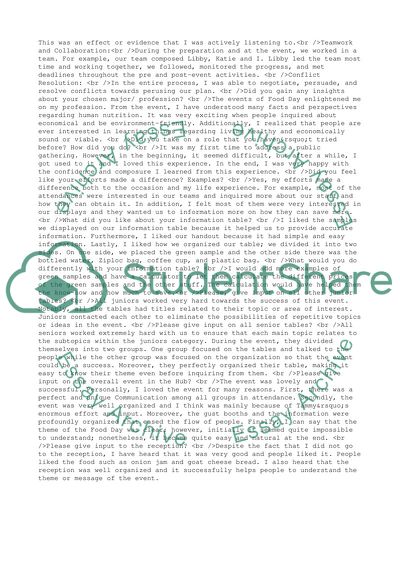 Participitation in Food Day