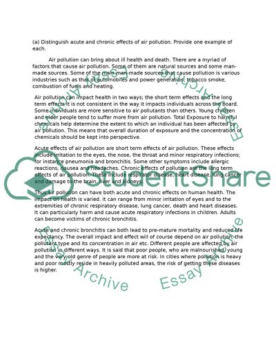 Hazardous Waste, Outdoor and Indoor Air Pollution