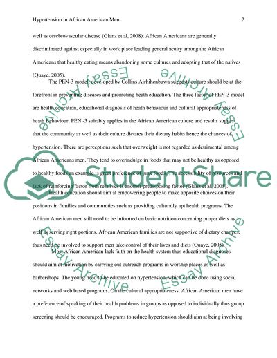 Hypertension in African American Men