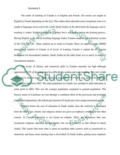 Education in Saudi Arabia and Canada