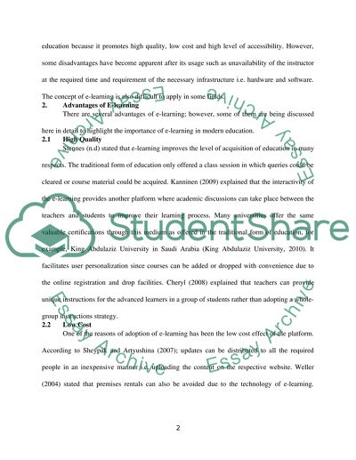 E learning Efficiency The Advantages And disadvantages Of E Learning Essay 