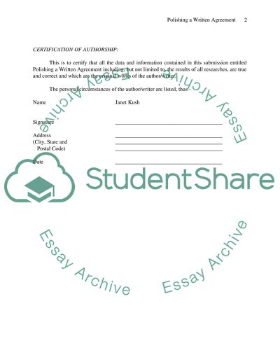 Polishing a Written Agreement