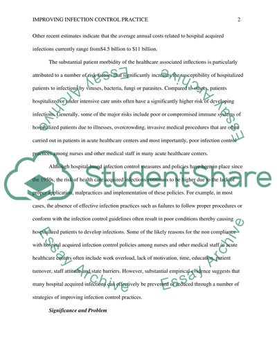 Infection Control Practice in Acute Care Centers