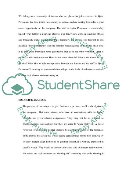 Discourse Community Analysis