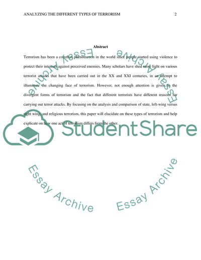 Different Types of Terrorism