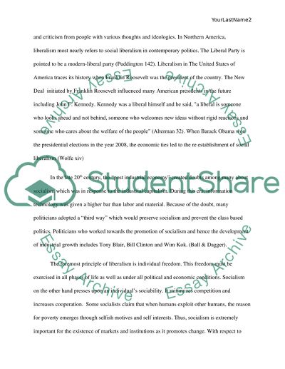 Compare and Contrast Liberalism and Socialism