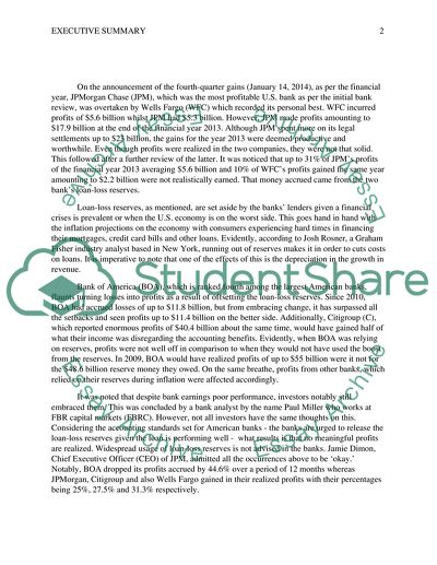 Executive summaries of The Accounting Wizardry Behind Banks Strong Earnings