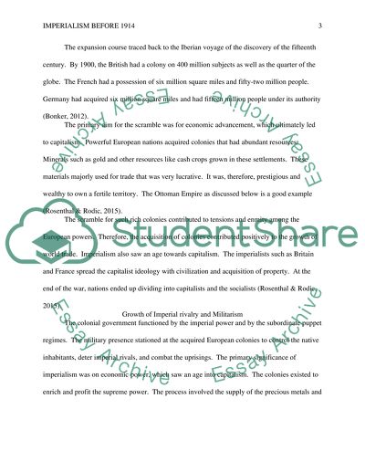 Significance of Imperialism in the period before 1914