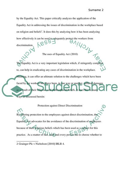 Equality Act 2010, Protection against Direct Discrimination