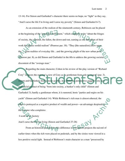 Richard Cory from a Nineteenth and 20th Century Perspective