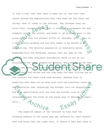 Is the internet having a Positive or Negative impact on Americas young people