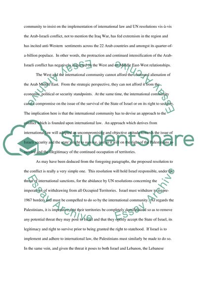 The Arab-Israeli Conflict