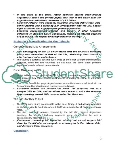 Argentina and Its Default